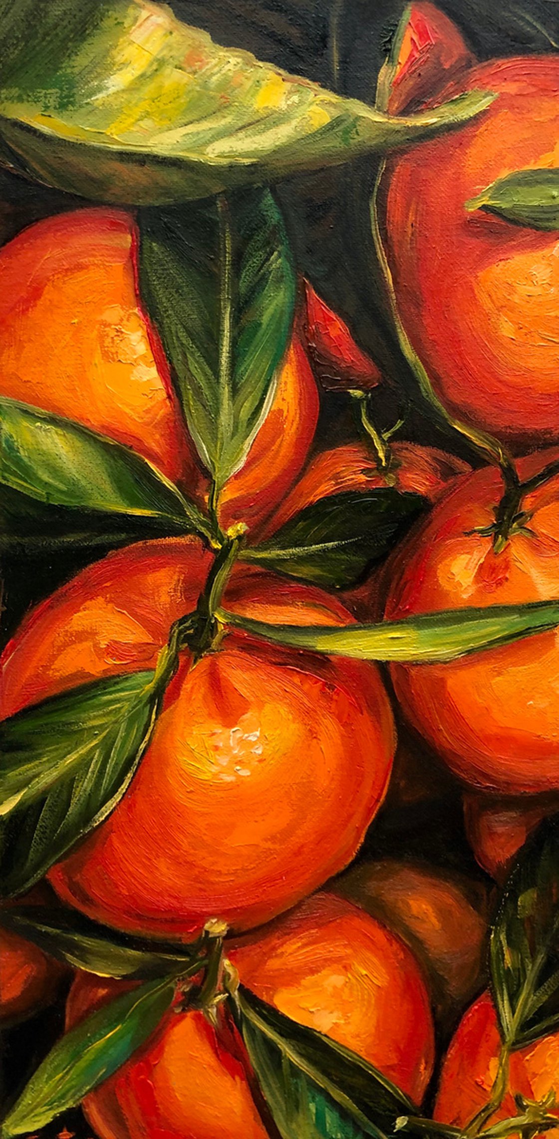 Sicilian Orange - Acrylic painting / Homemade Illustration 