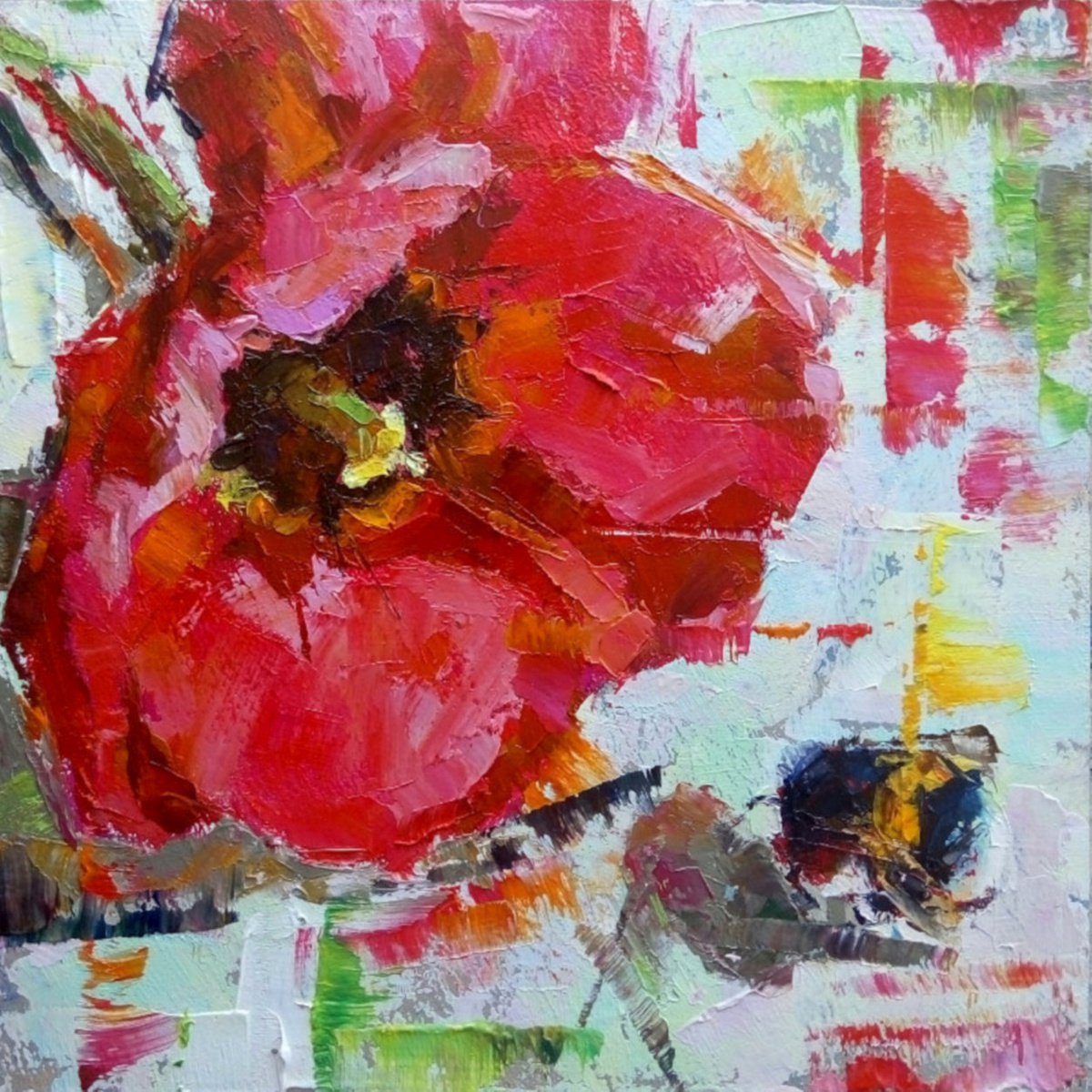 Tulip and Bee #1 by Valerie Lazareva