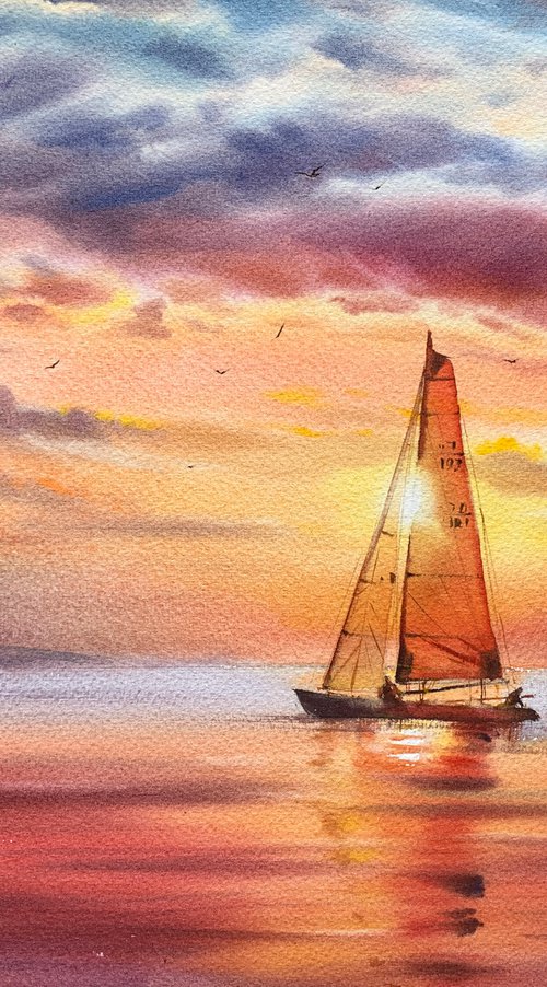 Orange sunset #8 by Eugenia Gorbacheva