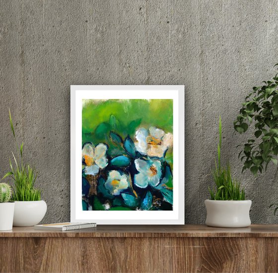 Vibrant blossoms Van Gogh Inspired Oil painting on paper
