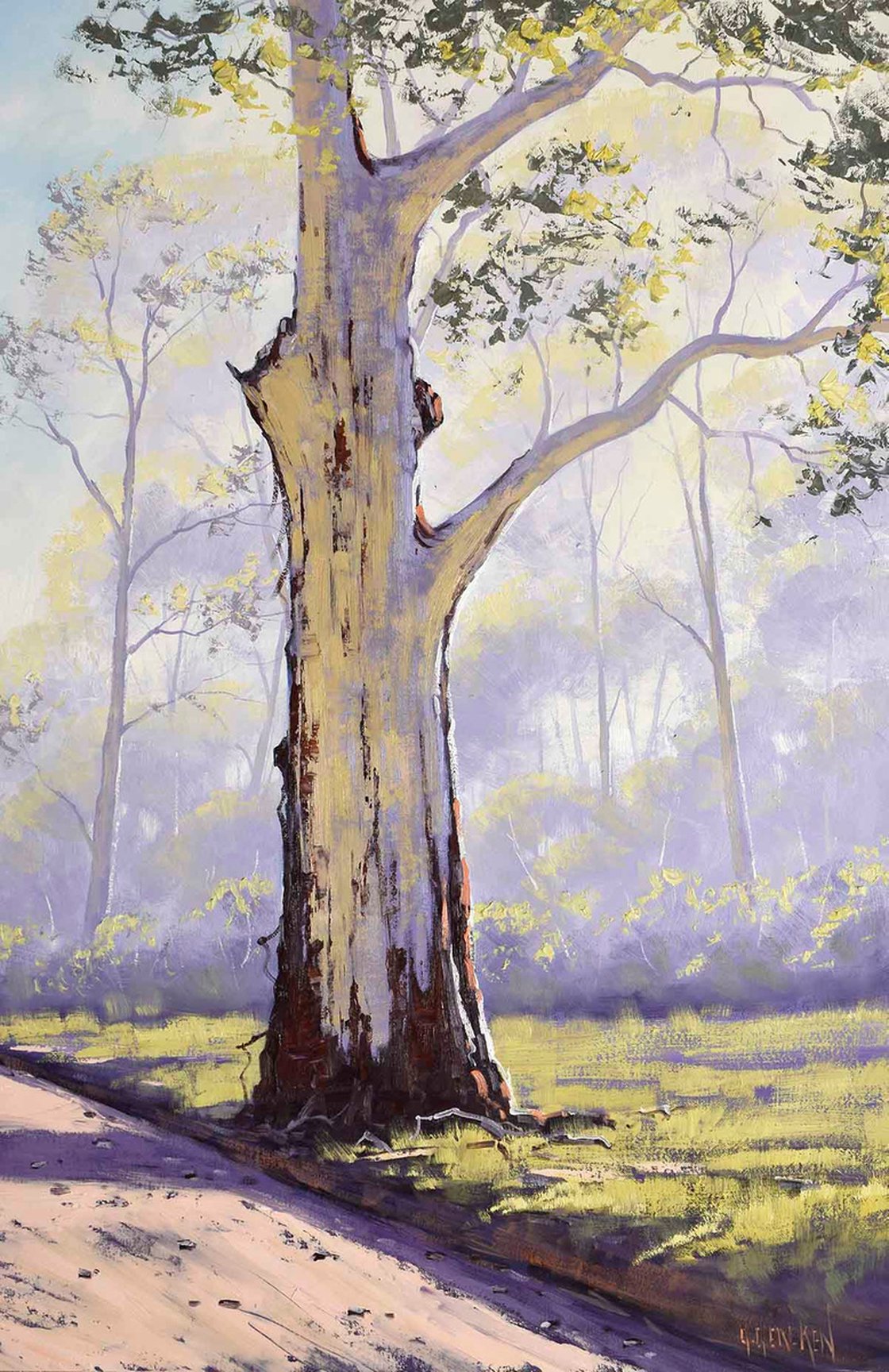 painting gum trees in oils