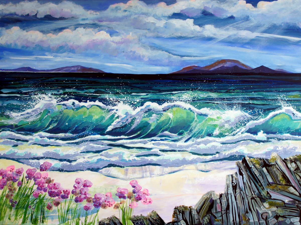 Scottish Waves By Julia Rigby, 41 X 31, Artwork For Sale On Artfinder