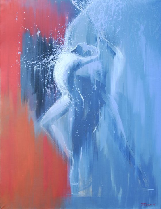 Acrylic painting, Dancer, Couple in Love - Heart beating