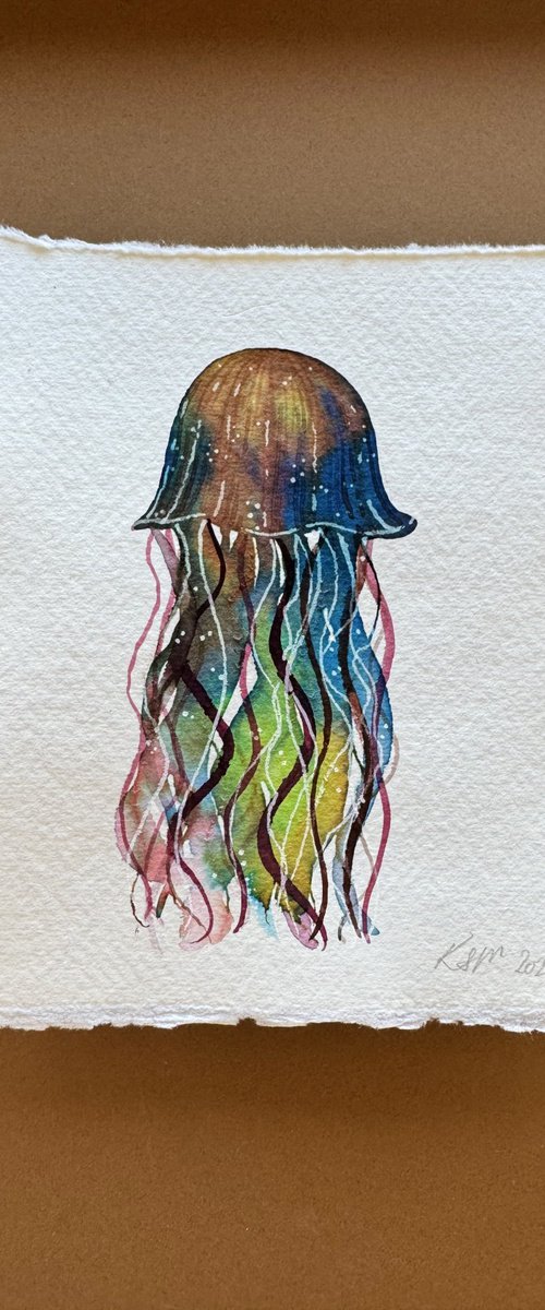 Original Watercolour Jellyfish by Kate Mac