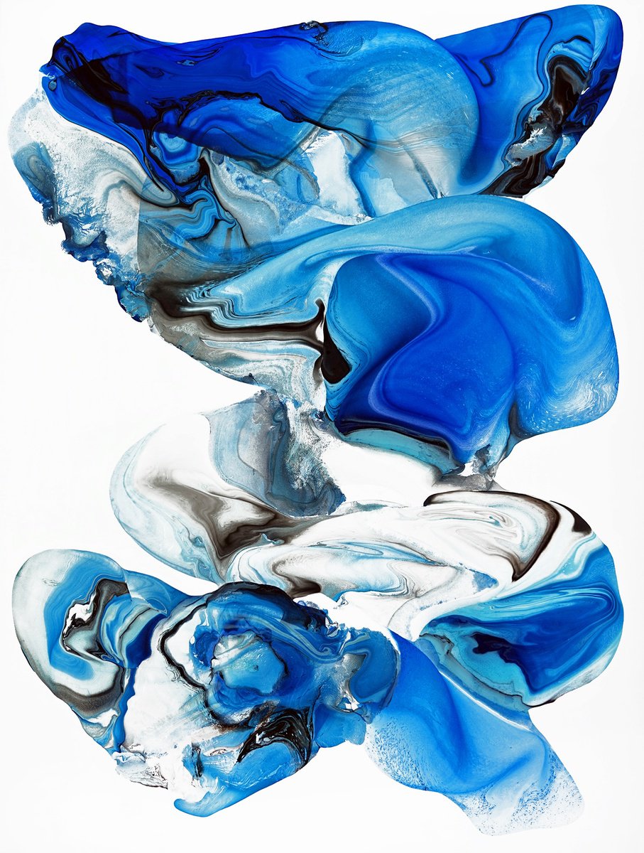 Abstract Oil Painting By Fintan Whelan, 59 X 79, Water Dance Viii Venice, Original Artwork