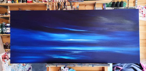 Moonlight Shimmers - Panoramic Seascape