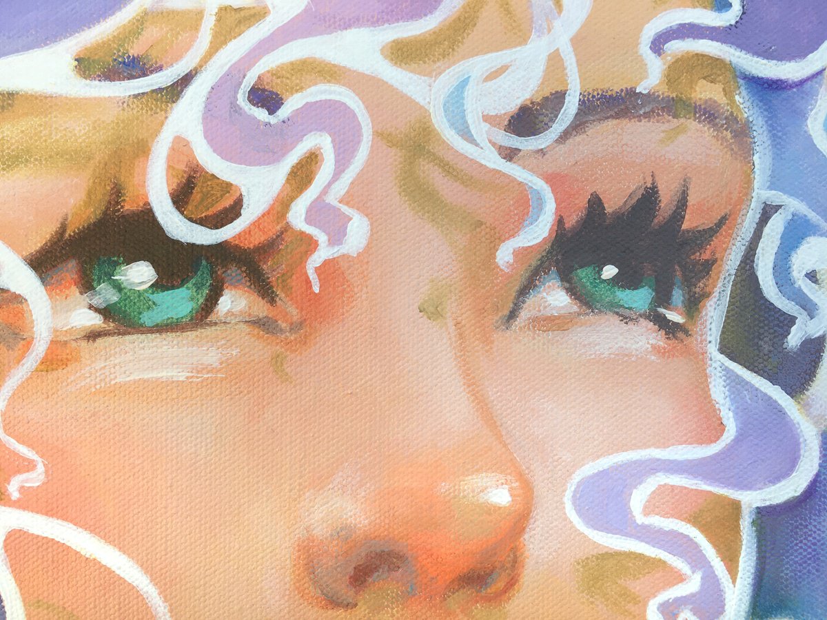 cute surrealism girl close-up portrait: viewing the invisible by Monique van Steen