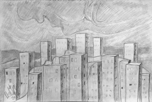 Cityscape sketch 2 by paolo beneforti