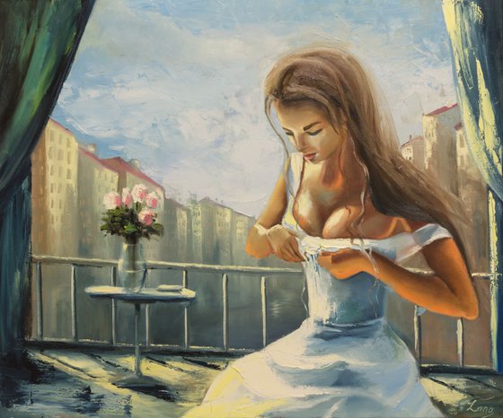 Girl on a balcony