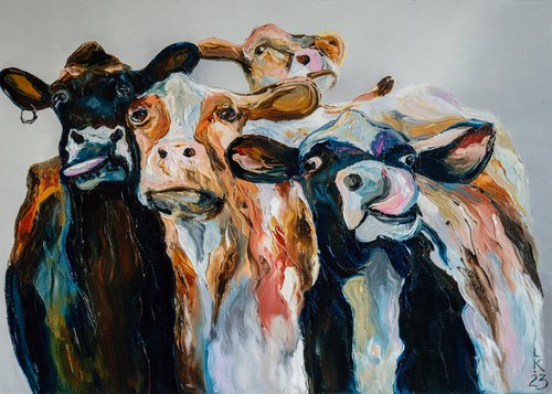 Cows' party by Liubov Kuptsova