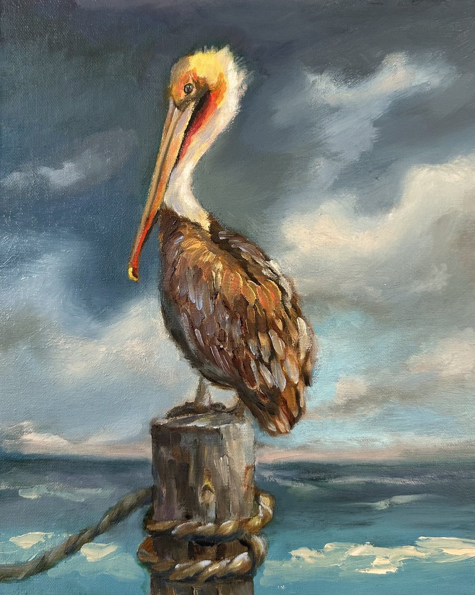 Impressionistic Animal Oil Painting By Grace Diehl, 8 X 10, Tempest Warrior, Original Artwork