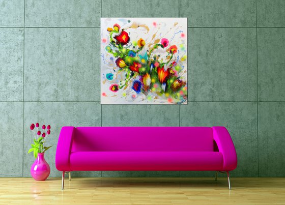 ”Happiness” Large Abstract Painting