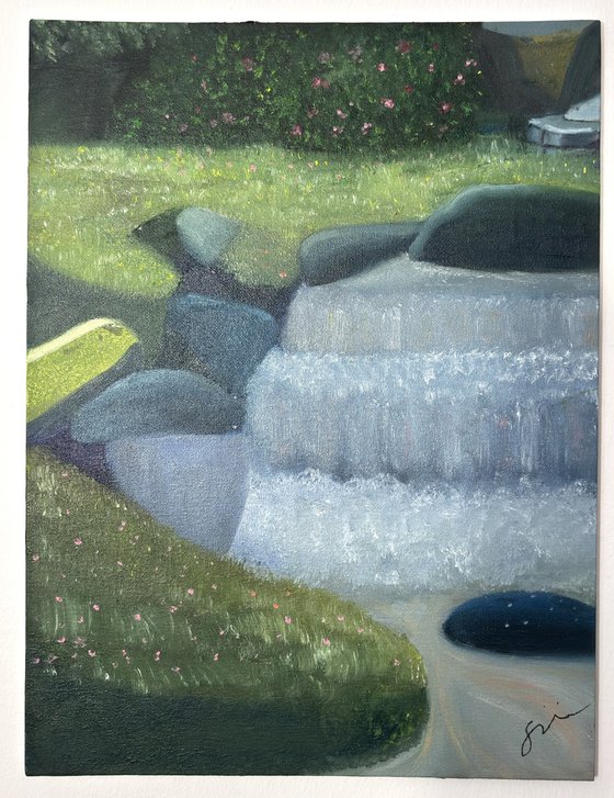Waterfall in the Rose Garden