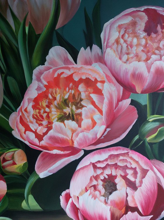 Peonies and tulips