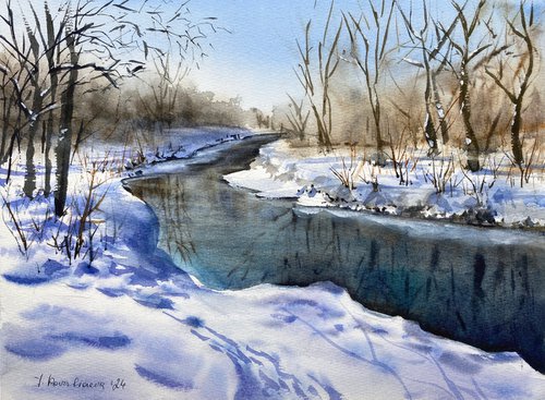 Winter Creek by Irina Povaliaeva