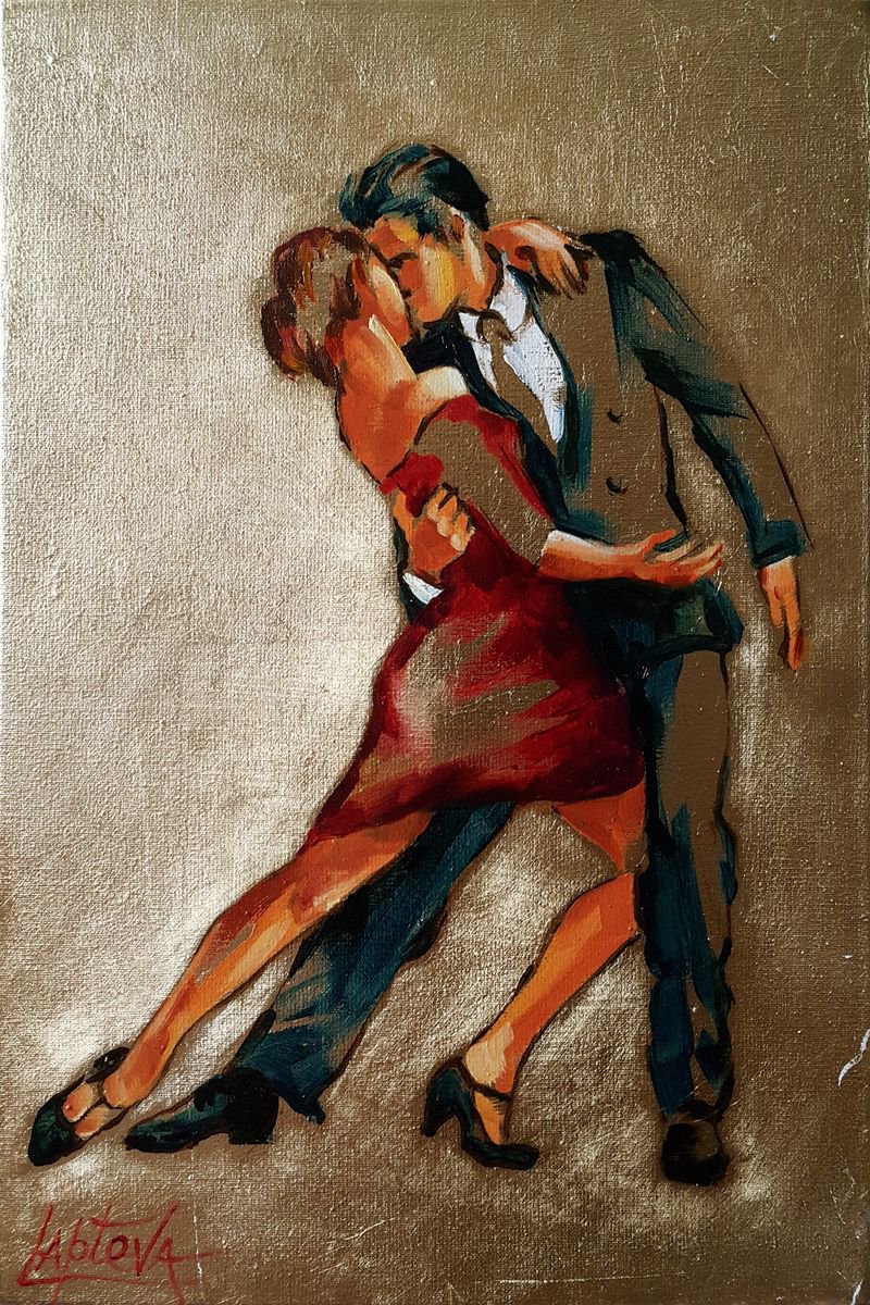 Dance with you - painting tango, series dance, dancer by Viktoria Lapteva