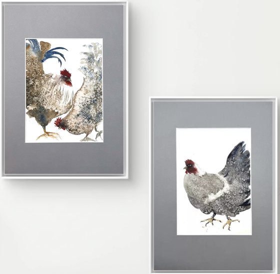 Family Rooster and Hen