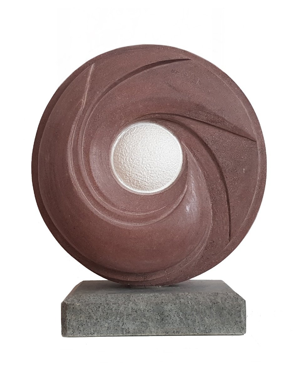 Geometric Abstract Stone Sculpture By Ognyan Hristov, 15 X 19", "Satori - Culmination", Original Artwork