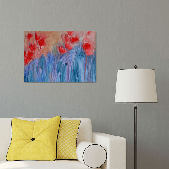 Red Poppies in Bloom