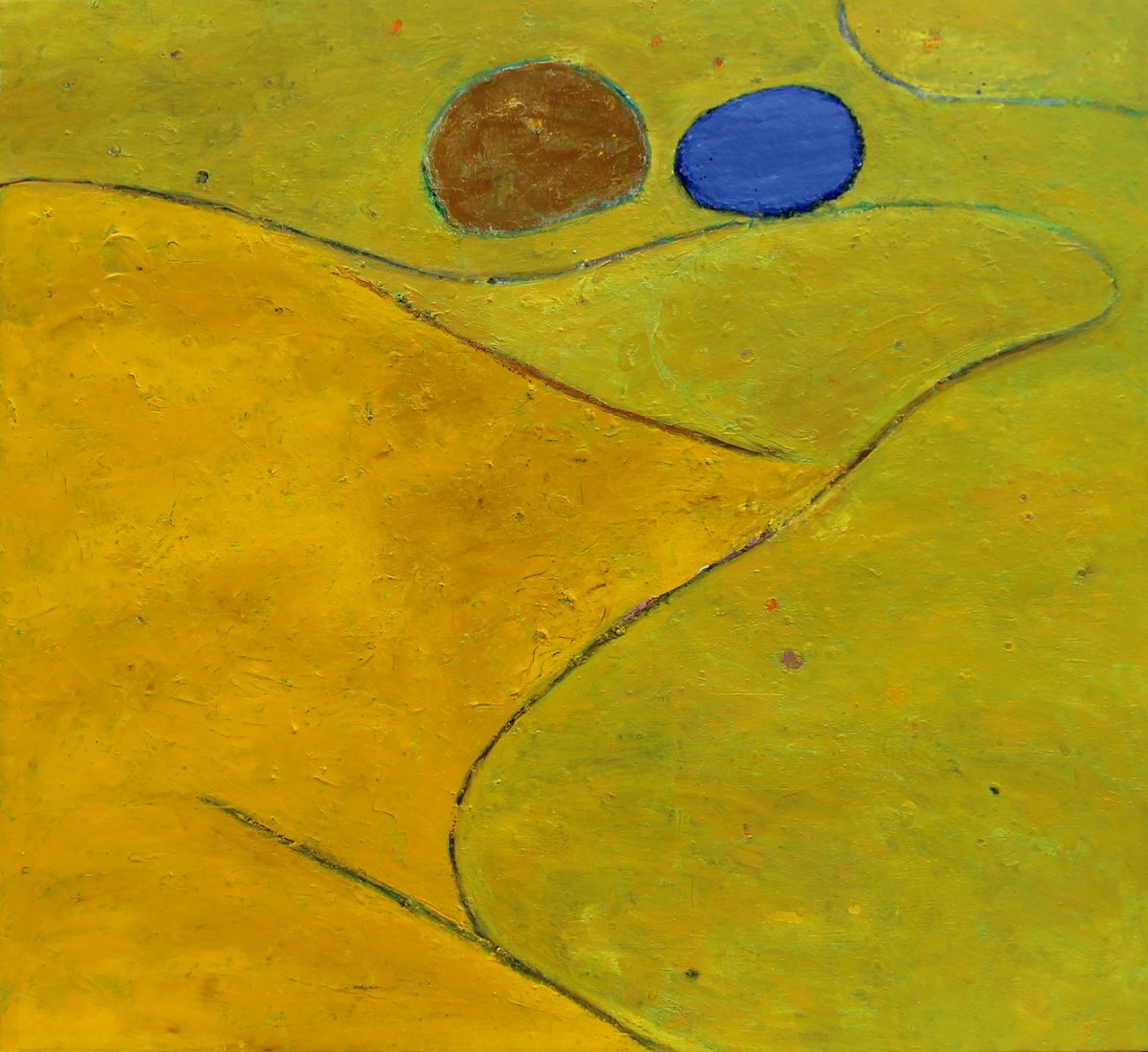 Geometric Abstract Oil Painting By Sergiy Dekalyuk, 39 X 35", Warm Autumn, Original Artwork