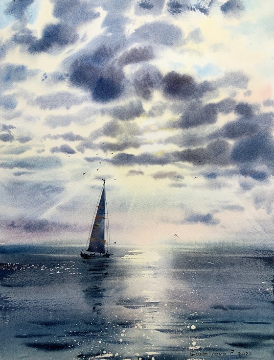 Sailboat and clouds #5