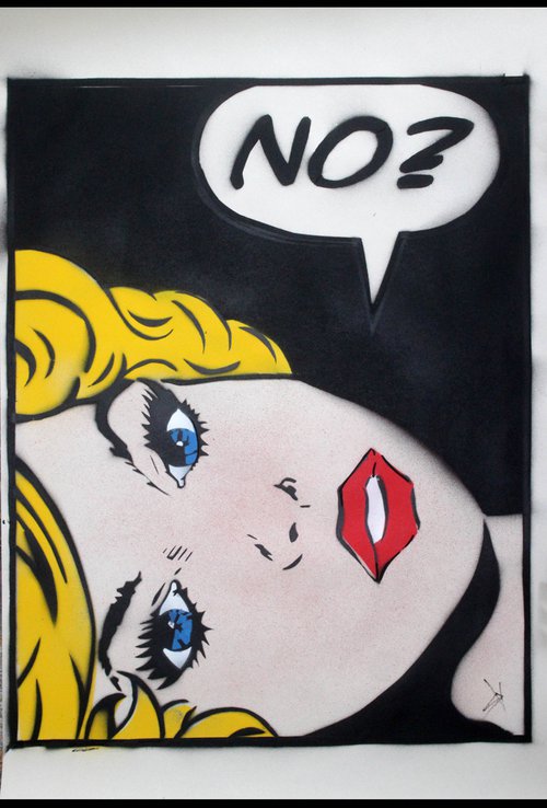 No? (Black) (On Paper) by Juan Sly