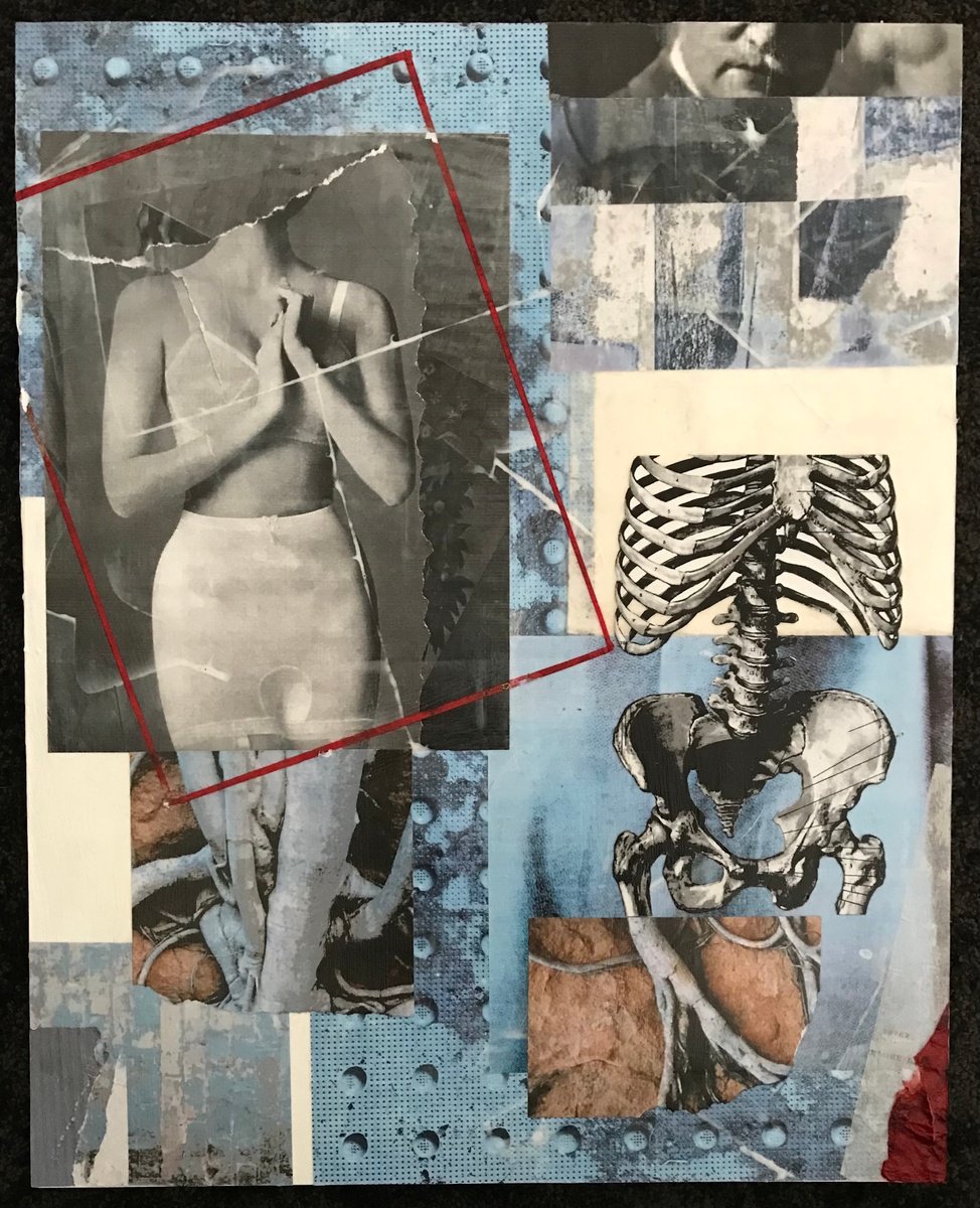 Abstract Collage By Kim Triedman, 16 X 20", Look At Me Now, Original Artwork