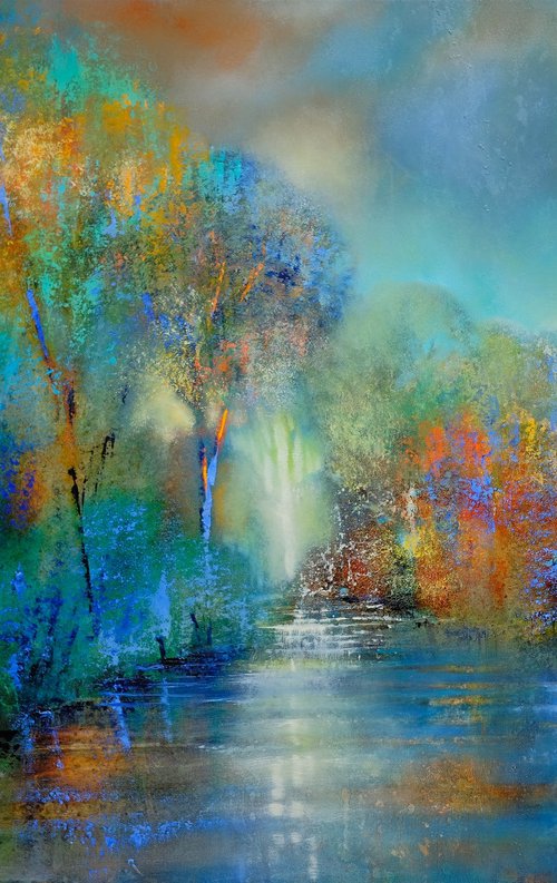 Autumn lights by the river by Annette Schmucker