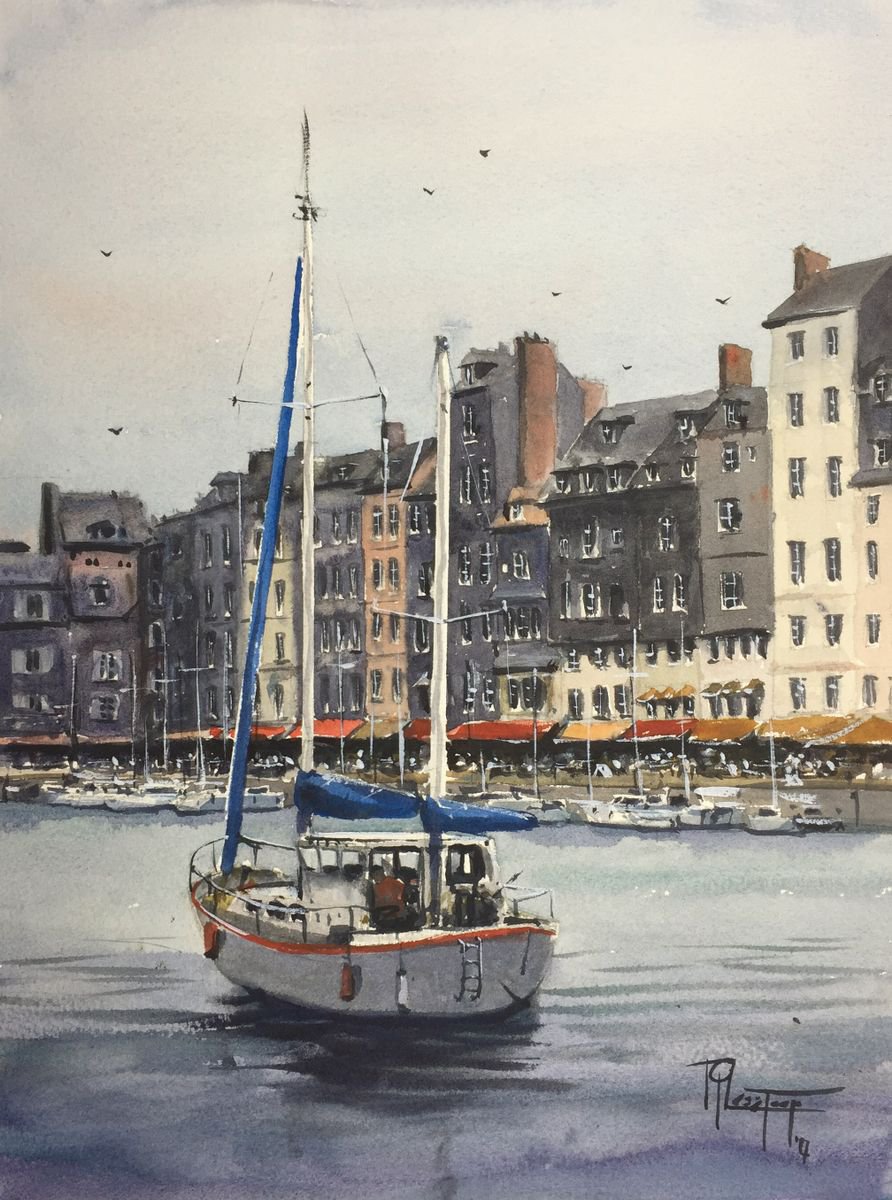 Le Vieux Bassin in Honfleur by Tyl Destoop