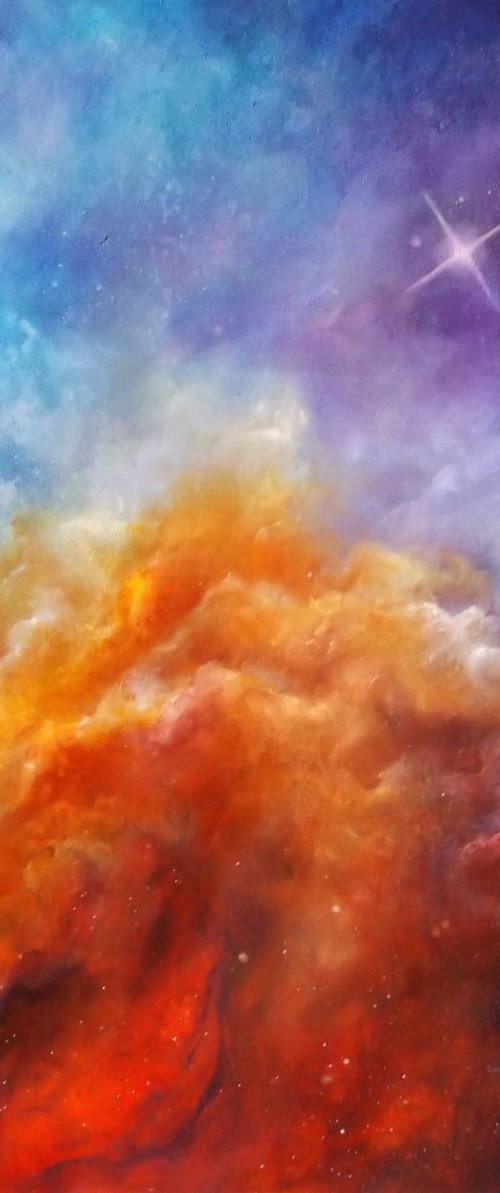 Genesis - SciArt, Finger-painted, Space Art by Lisa Price