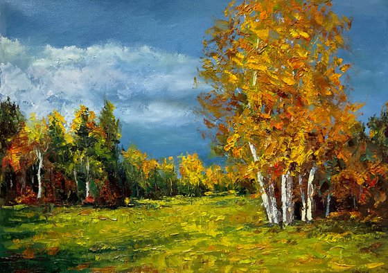 Sun after rain. Autumn