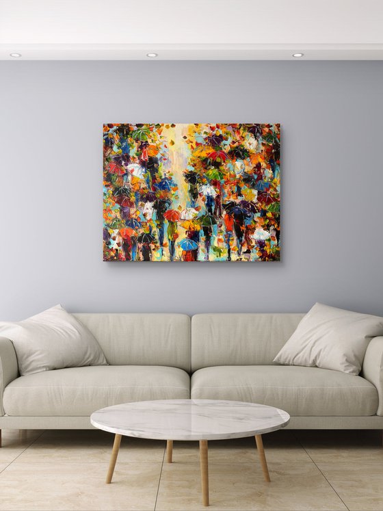 ‘Autumn . Umbrellas. Sunny day.’