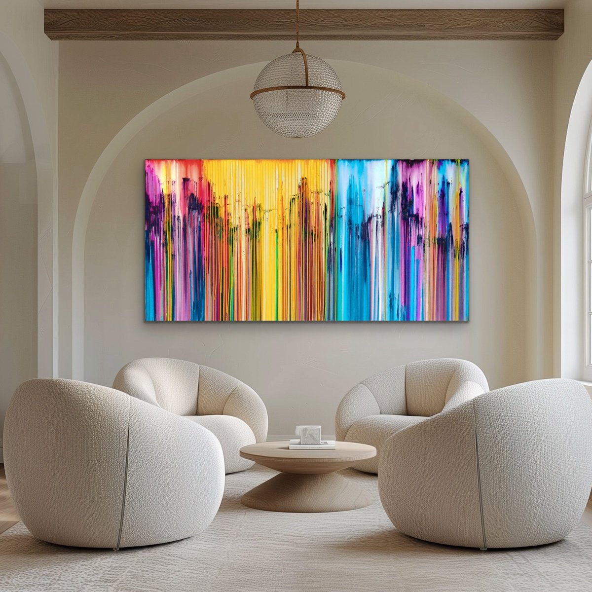 Abstract Landscape Acrylic Painting By Carla Sa Fernandes, 79 X 39, The Emotional Creation #206, Original Artwork