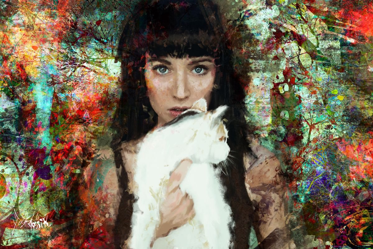 Cat in the wood by Yossi Kotler