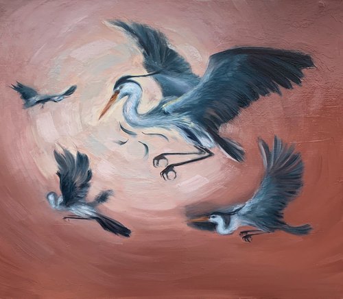 Messengers , Blue Heron by Katerina Kovalova