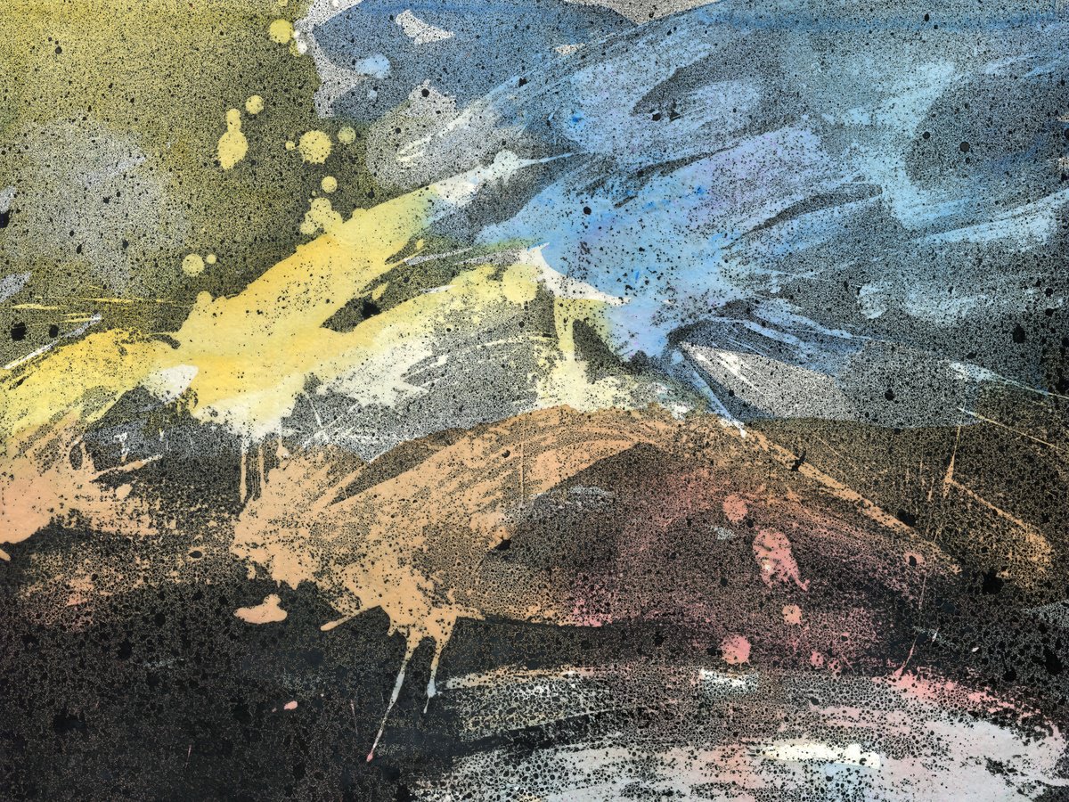 Abstract Landscape Painting By Elizabeth Anne Fox, 16 X 12, Icy Loch, Original Artwork