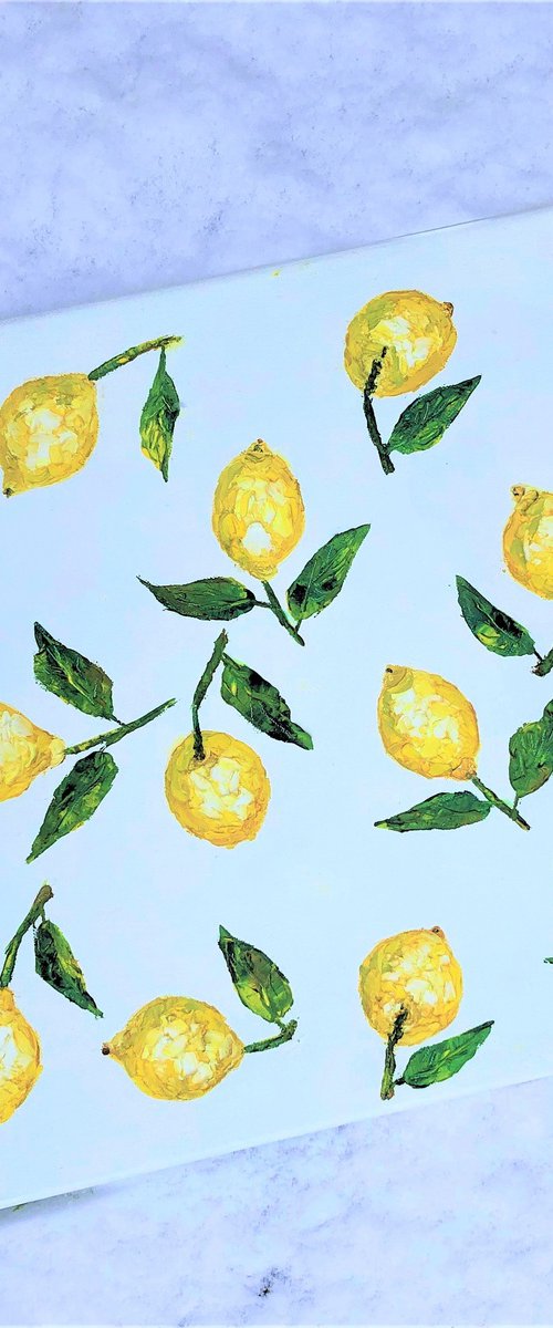 Lemons on the snow by Lena Smirnova