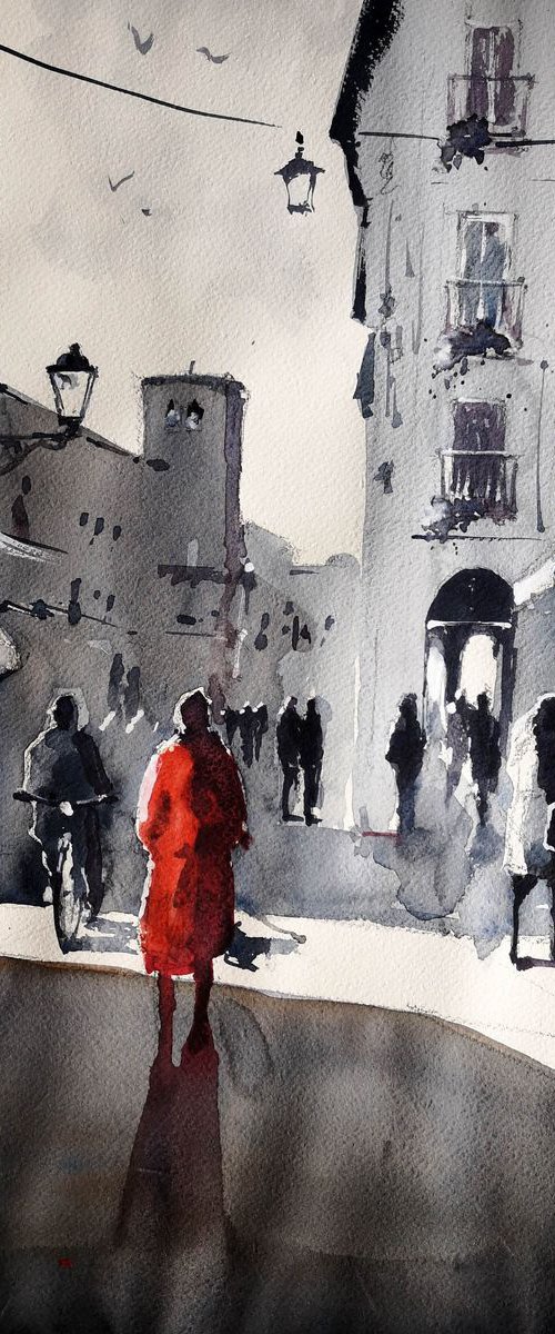Vicenza - signora in rosso by Flavio Furlan