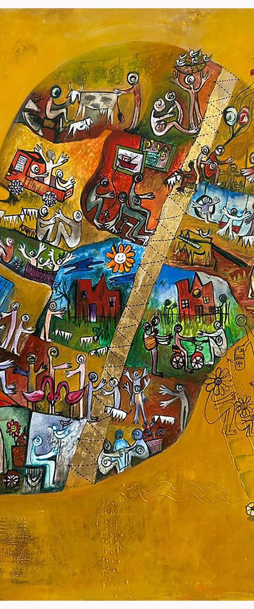 The City Inside Her mind_48"X60" by Arundhati Pise