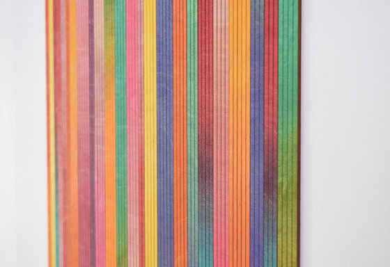 Irregular stripe 3D mixed Media Painting