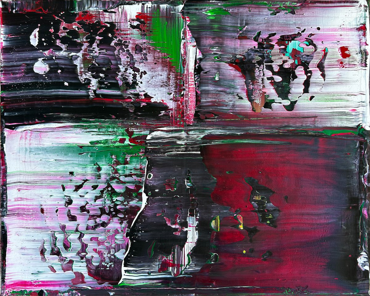 Expressive Abstract Acrylic Painting By Preston M. Smith (Pms), 20 X 16", "Heat Signature", Original Artwork