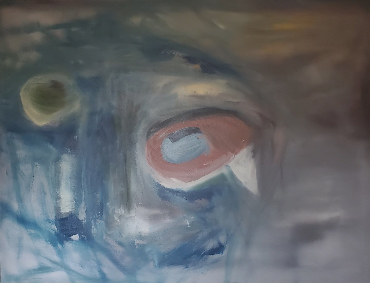 Organic Abstract Acrylic Painting By Rebecca Hodel, 51 X 39", Songs In The Night, Original Artwork