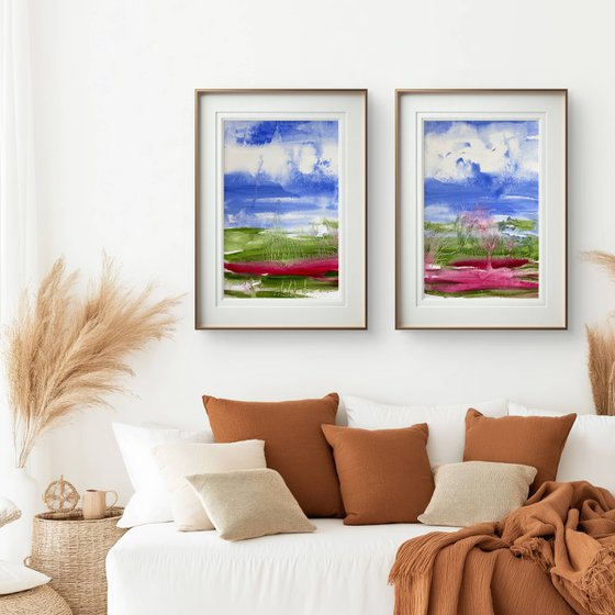 Spring rain Abstract landscape