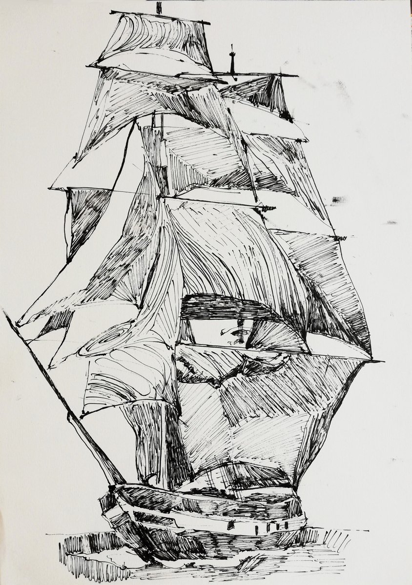 Impressionistic Ink Drawing , Sincerity By Jelena Djokic, 14 X 20, Artwork For Sale On Artfinder