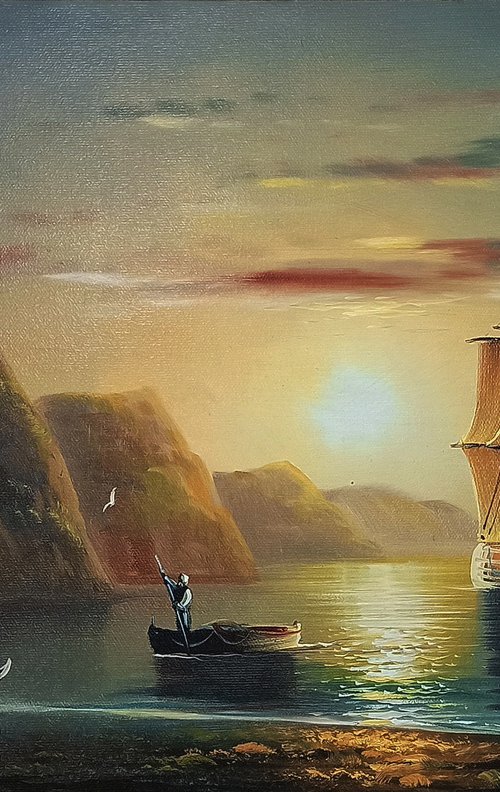 Seascape (60x40cm, oil painting) by Mexak Xazaryan