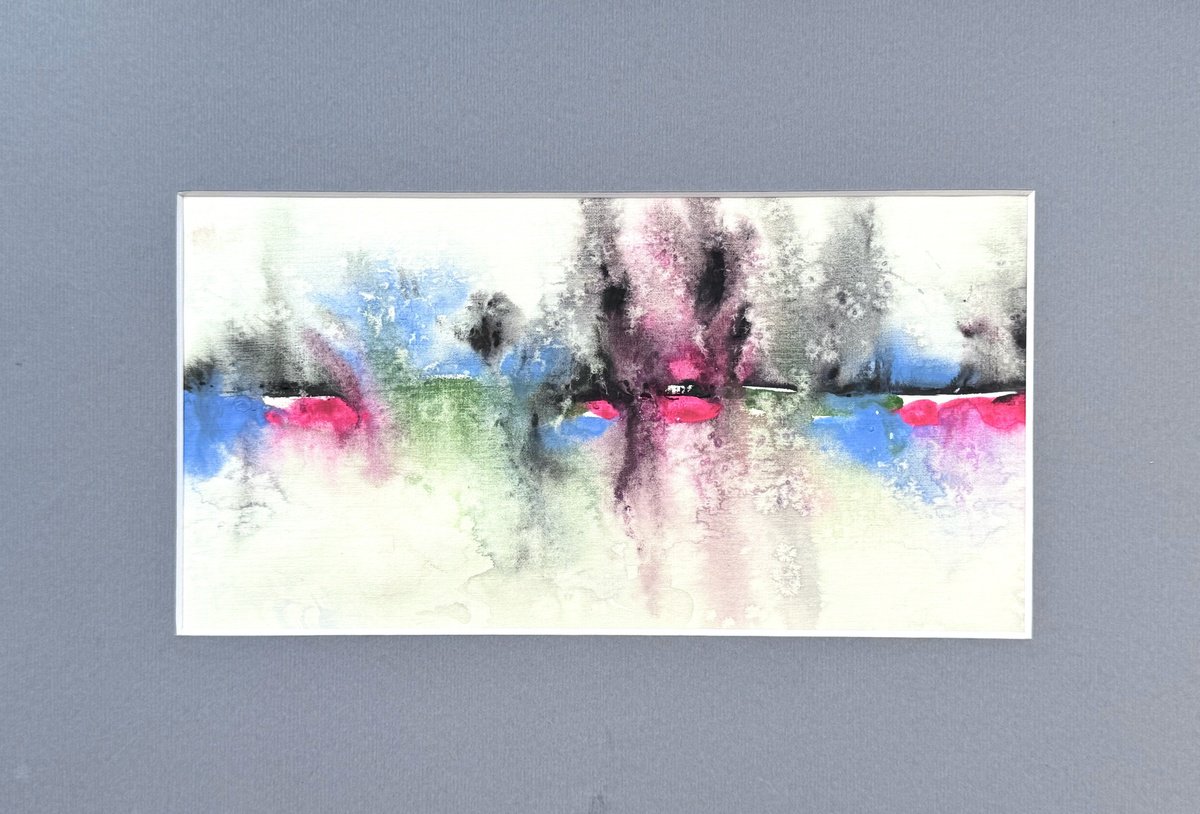Abstract Watercolour By Yuliia Sharapova, 15 X 22", Diptych Majestic Abstract, Original Artwork