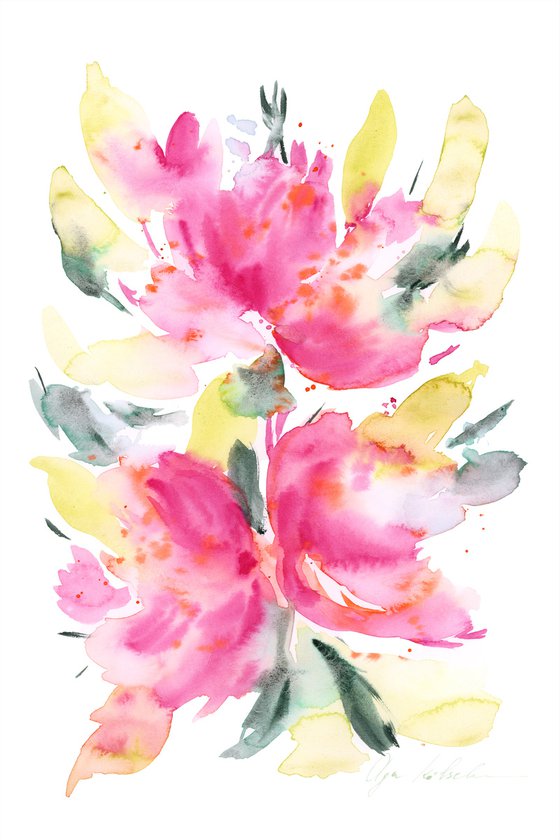 Abstract pink bouquet