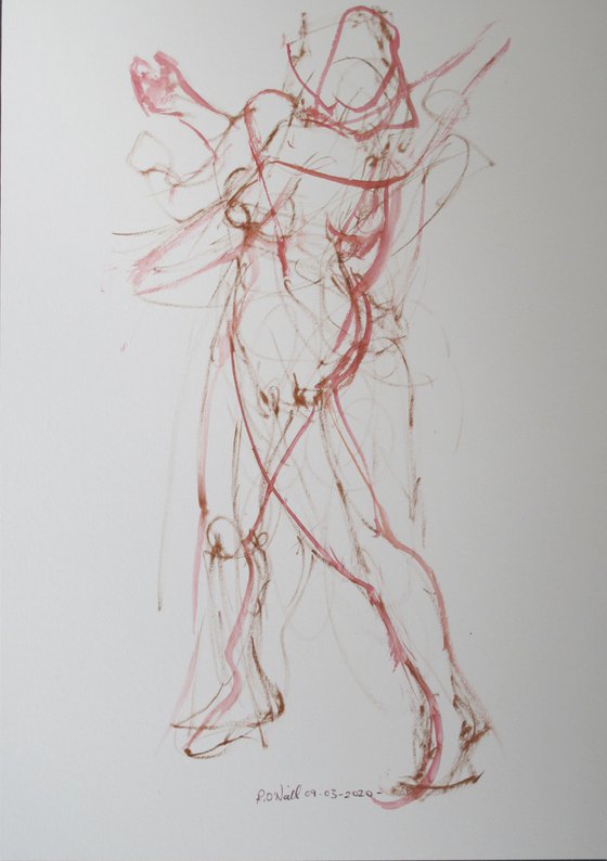 Standing female nude continuous movement