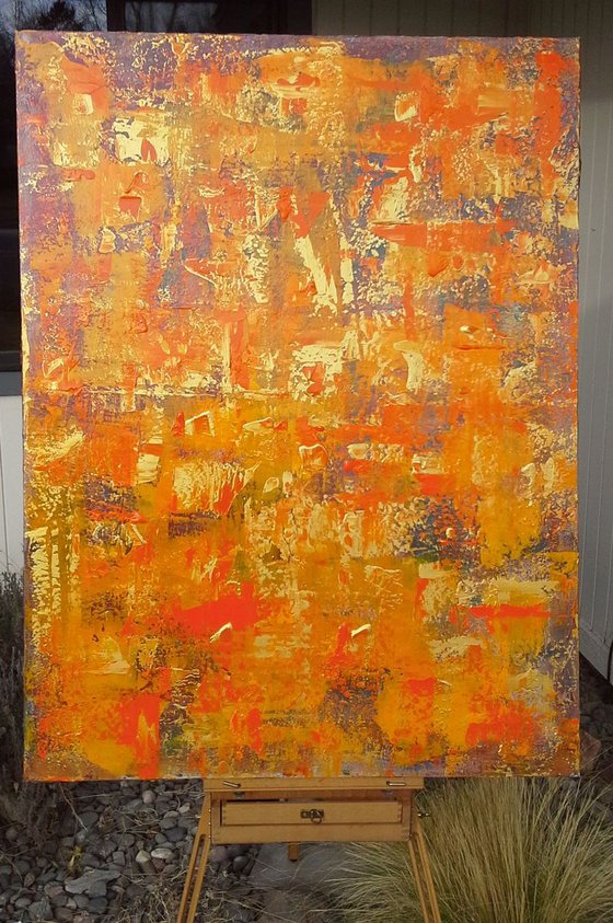 Abstract Gold, Orange Panel II