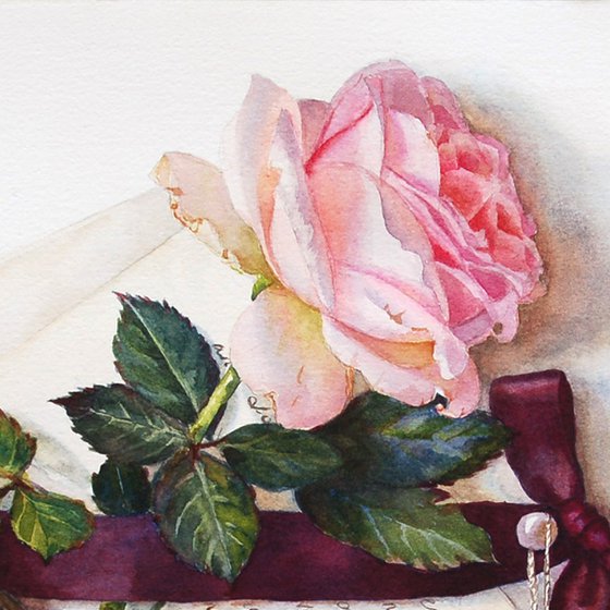 Trompe-l'Oeil Still Life with rose